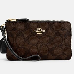 Coach double corner zip wristlet